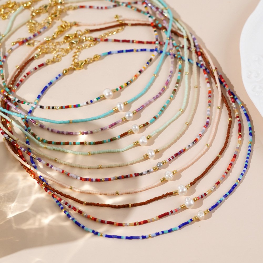 Bohemian Style Rainbow Miyuki Bead Handmade Necklace