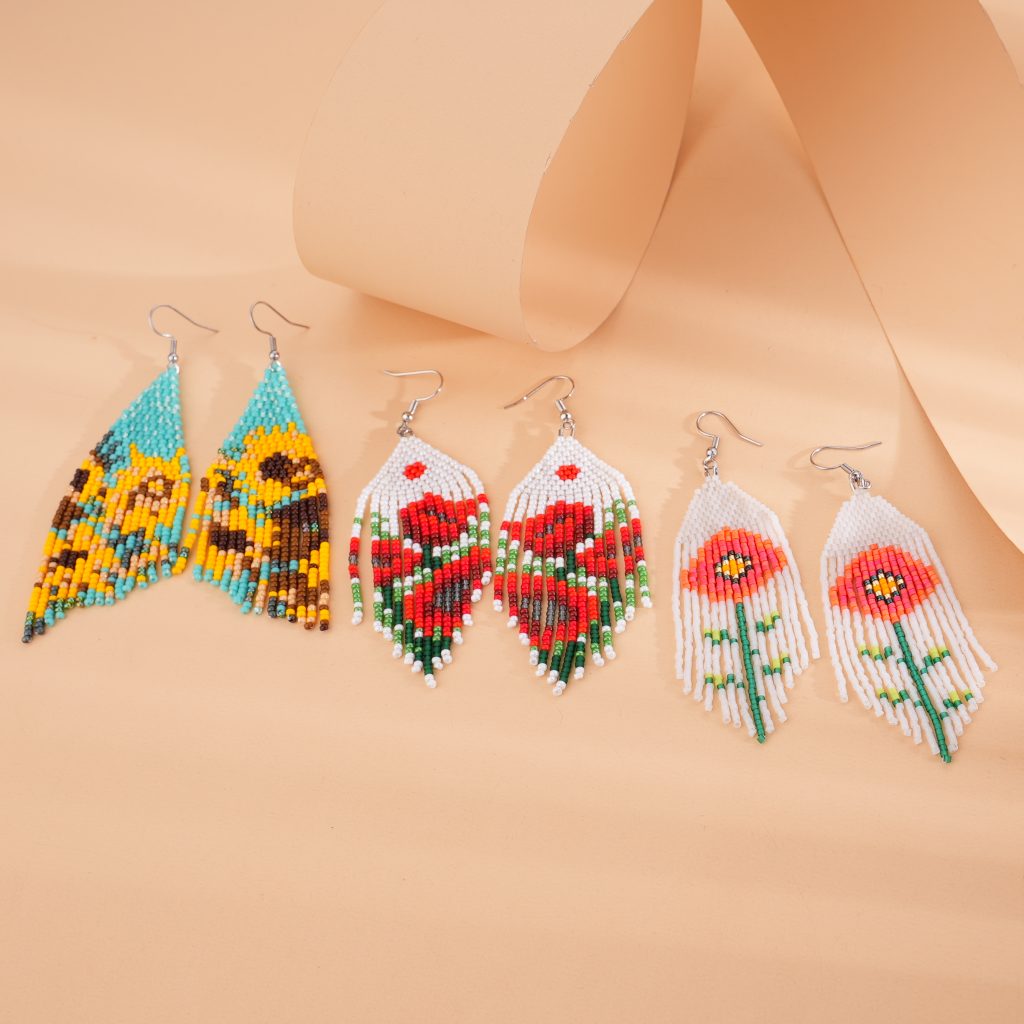 Boho Bloom Handcrafted Beaded Floral Earrings Collection