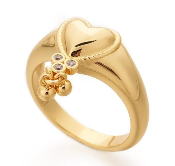 Fashion Heart Pendant Ring
