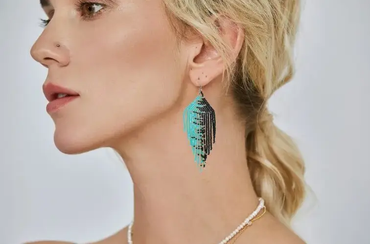 Avant-Garde Pop Art Beaded Earrings Collection