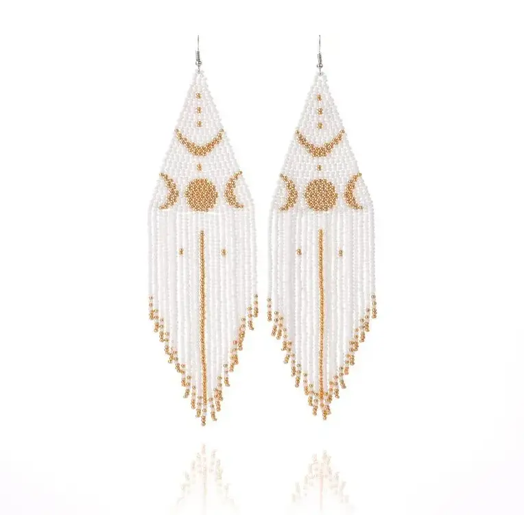 Avant-Garde Pop Art Beaded Earrings Collection