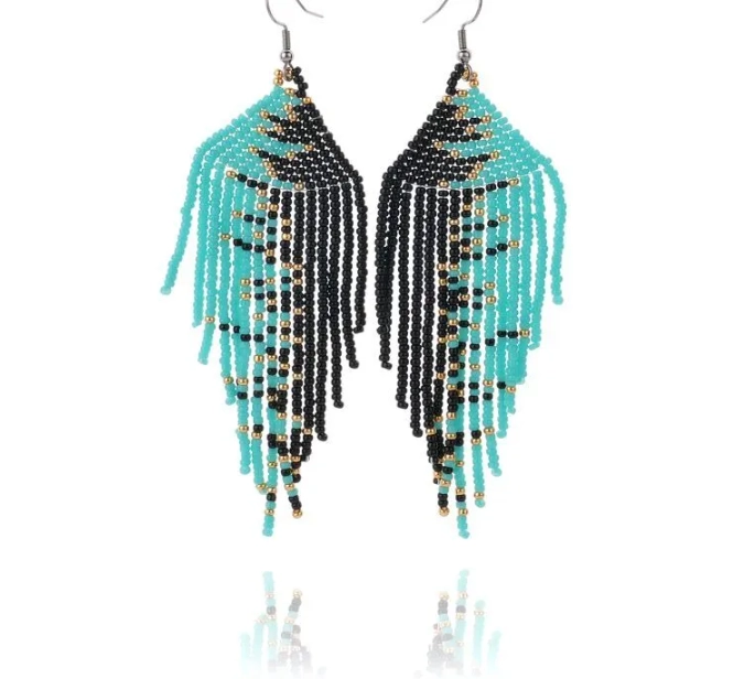 Avant-Garde Pop Art Beaded Earrings Collection