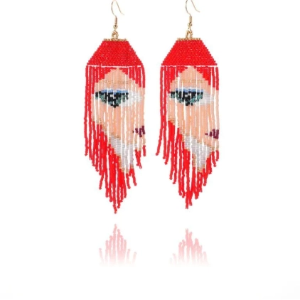 Avant-Garde Pop Art Beaded Earrings Collection
