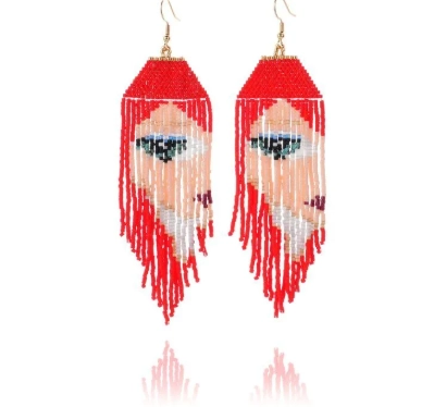 Avant-Garde Pop Art Beaded Earrings Collection