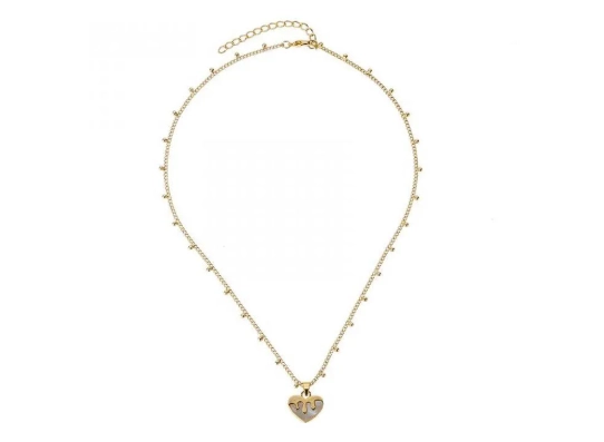 Brass chain with heart charm necklace