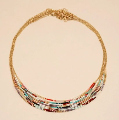 Bohemian Style Rainbow Miyuki Bead Handmade Necklace