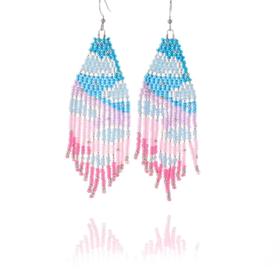 Radiant Kaleidoscope Handcrafted Beaded Earrings