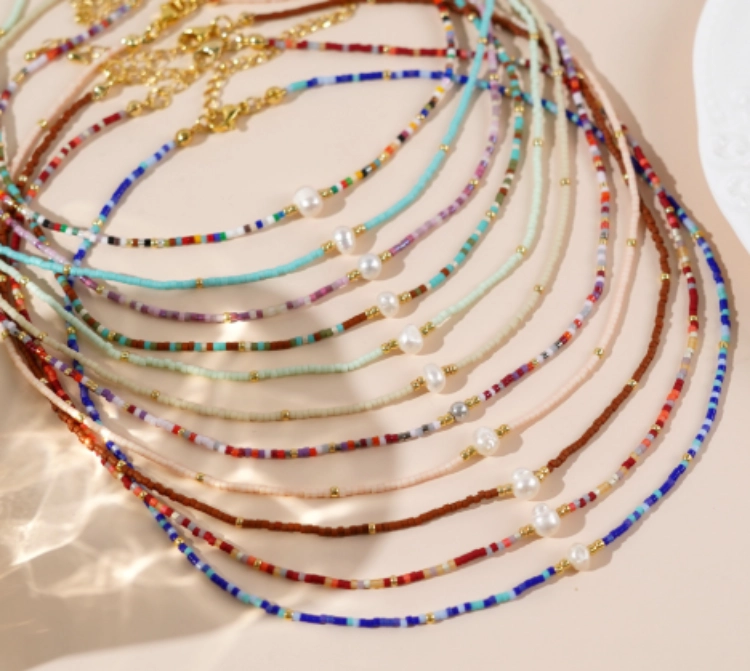 Bohemian Style Rainbow Miyuki Bead Handmade Necklace