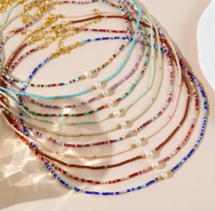 Bohemian Style Rainbow Miyuki Bead Handmade Necklace