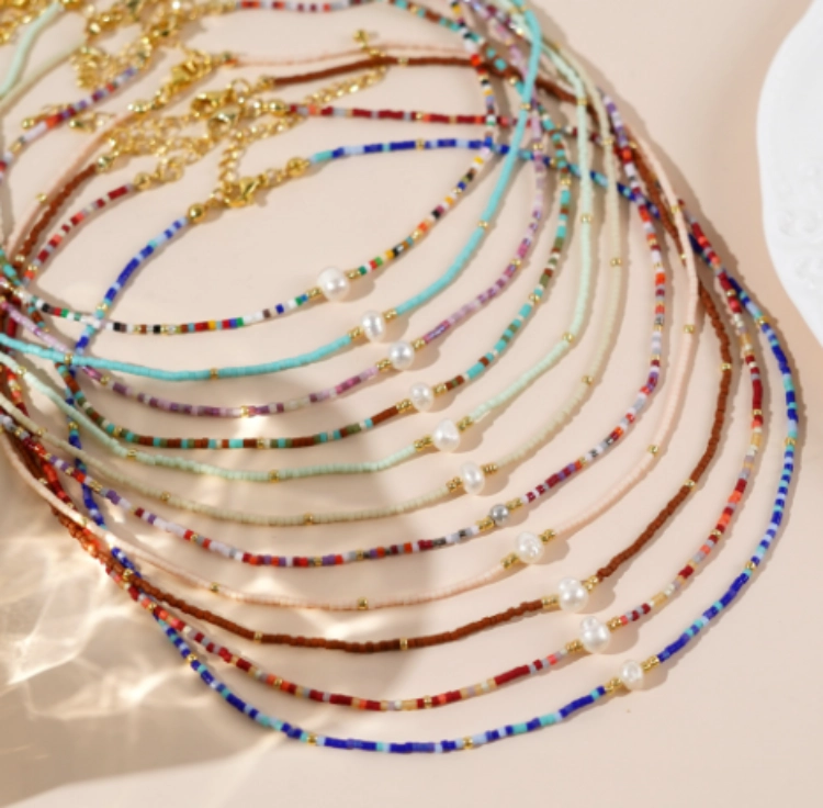 Bohemian Style Rainbow Miyuki Bead Handmade Necklace